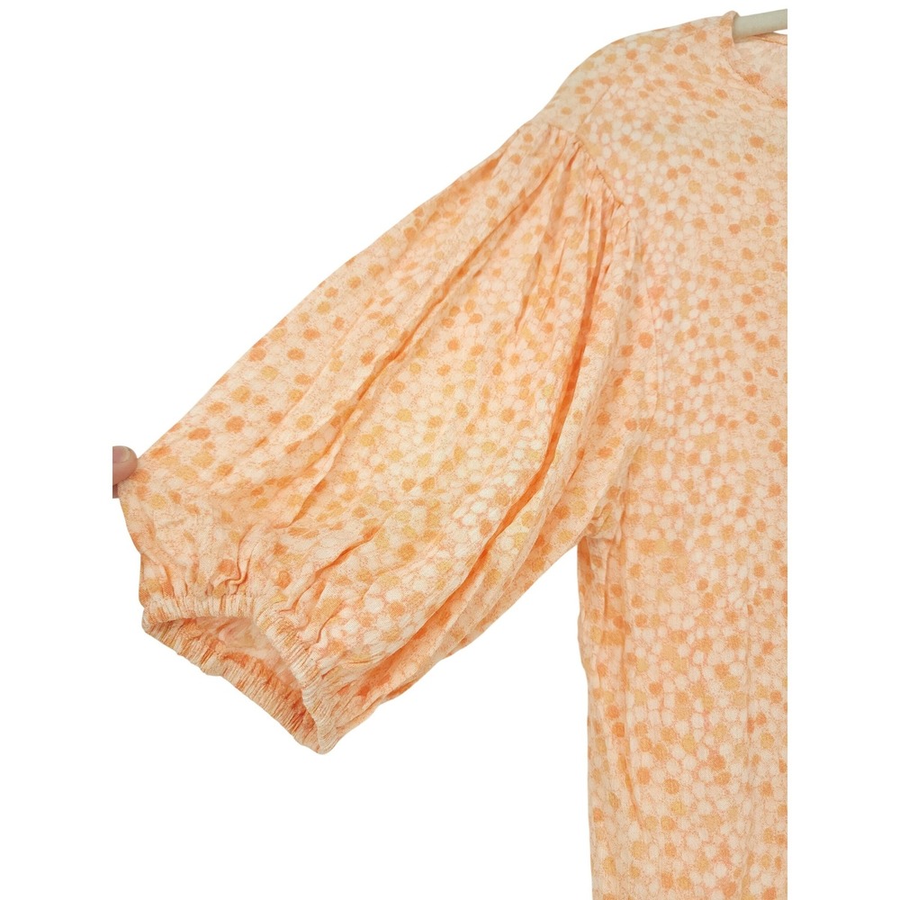 Talulah‎ Peasant Blouse Womens S Relaxed Orange Puff Sleeve Cottagecore Boho Top - Picture 6 of 7